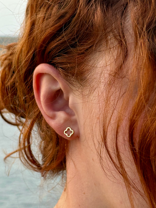 Ohrstecker goldenes Kleeblatt