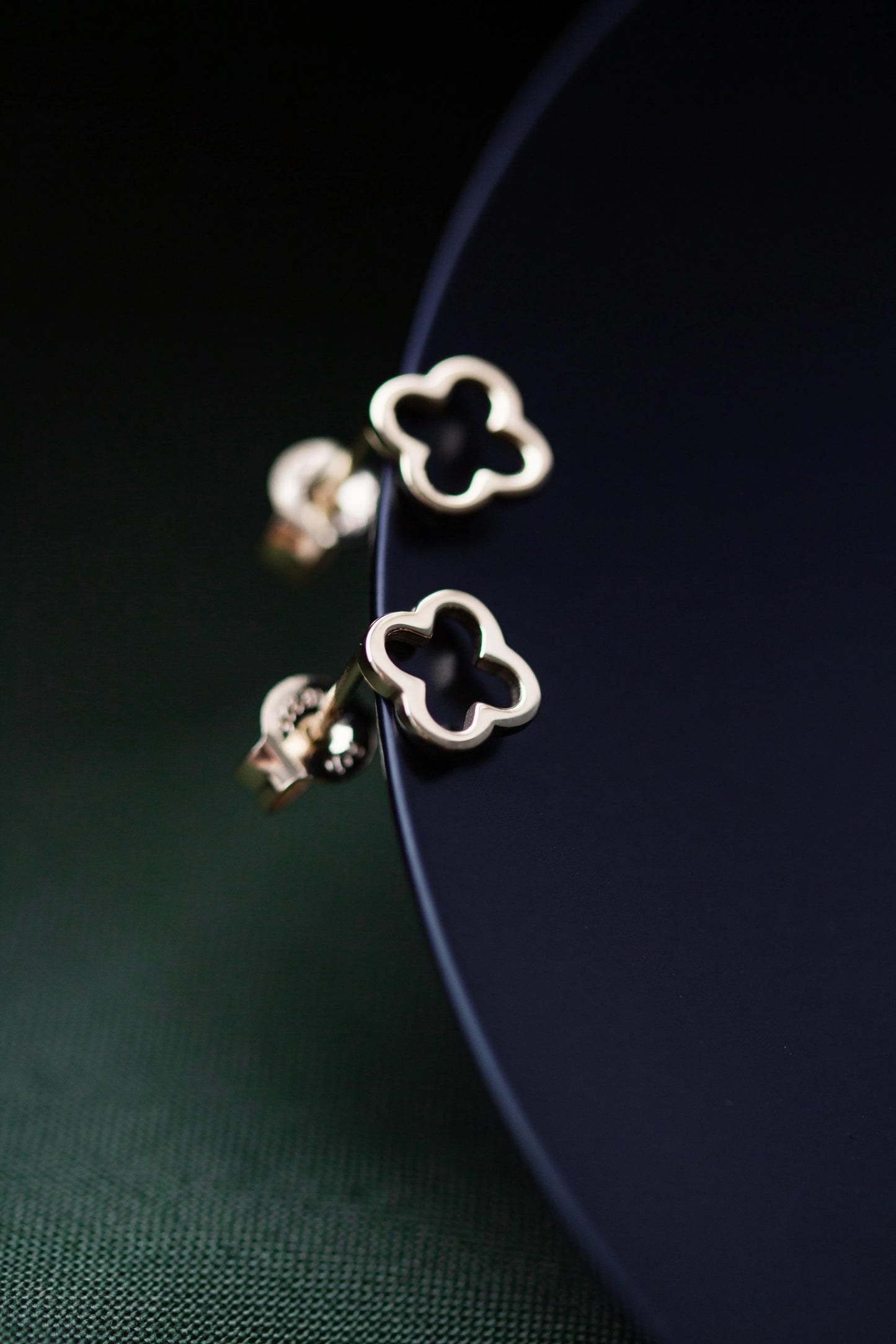 Ohrstecker goldenes Kleeblatt