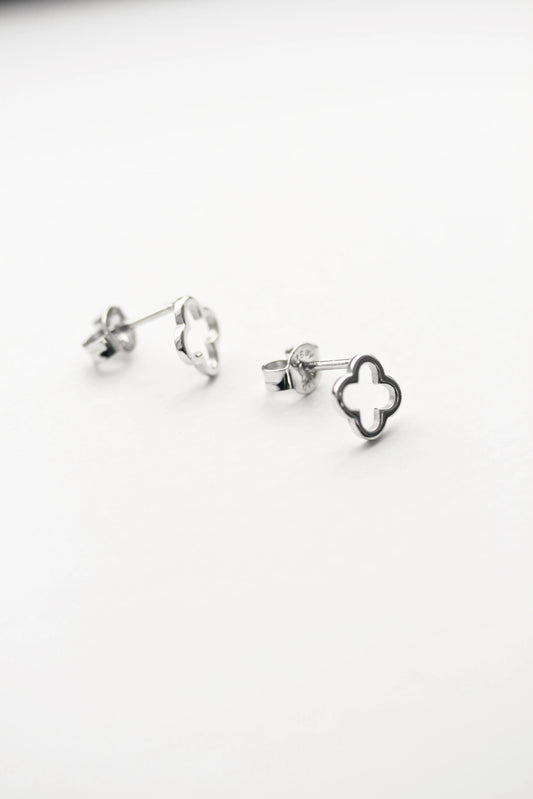Ohrstecker silbernes Kleeblatt